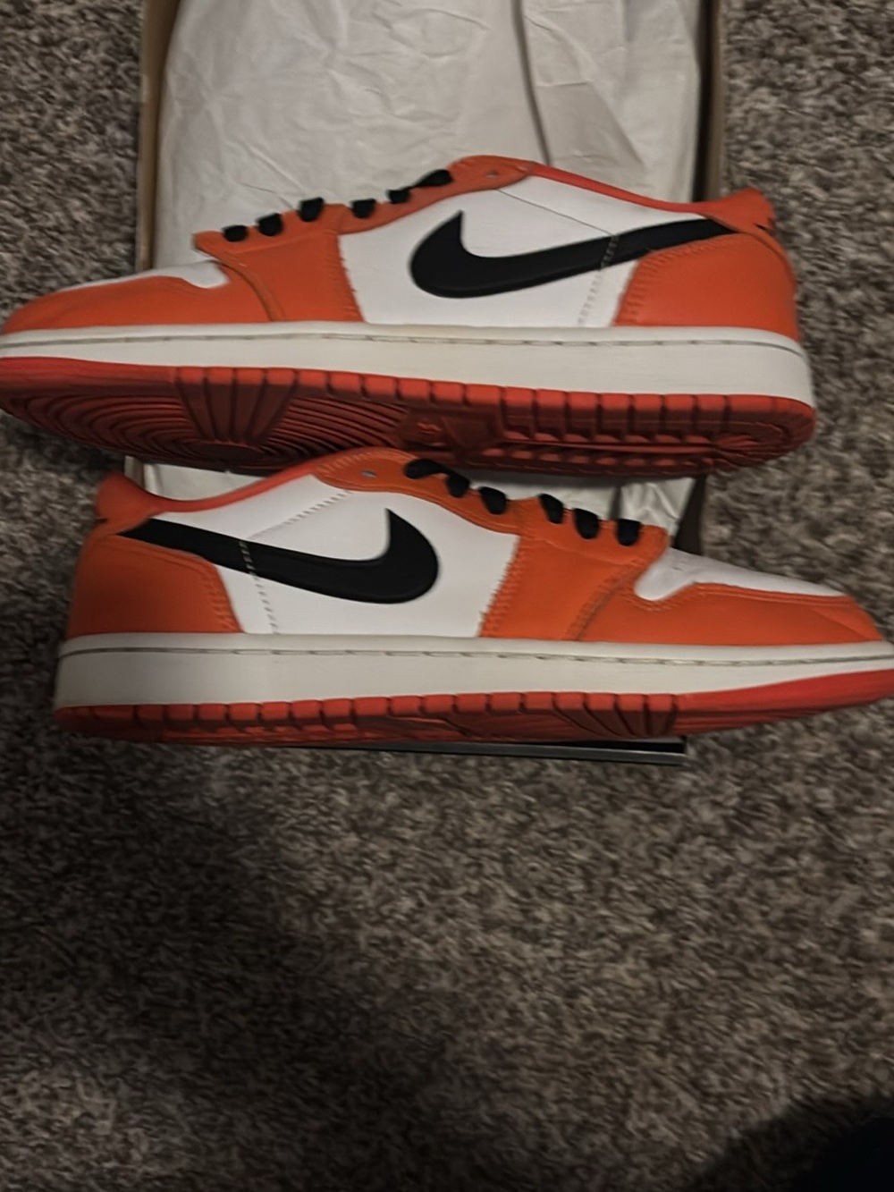 Nike Low-Top Athletic Sneakers in Orange, White & Black